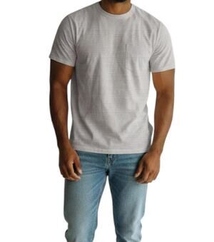VUORI Linear Tech Knit Tee Fog Men XXL Striped Performance Casual Travel Outdoor